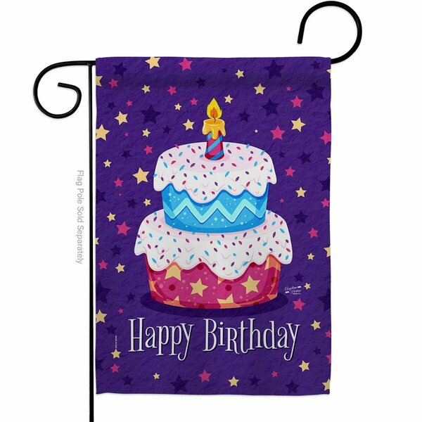 Patio Trasero G135417-BO Celebrate Birthday Double-Sided Decorative Garden Flag, Multi Color PA3914792